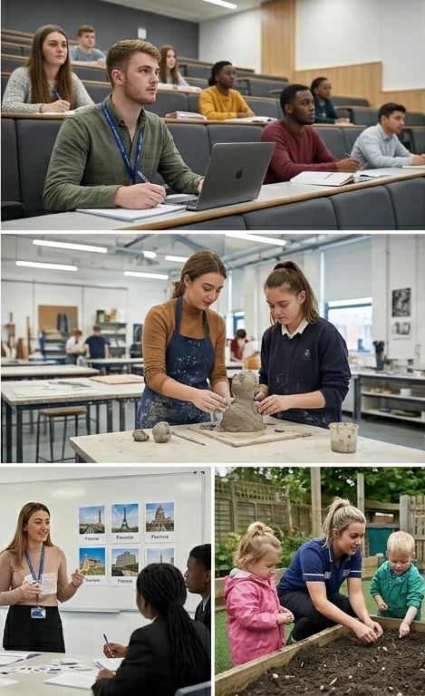 PGCE assignment help — trainee teacher studying in a university lecture hall